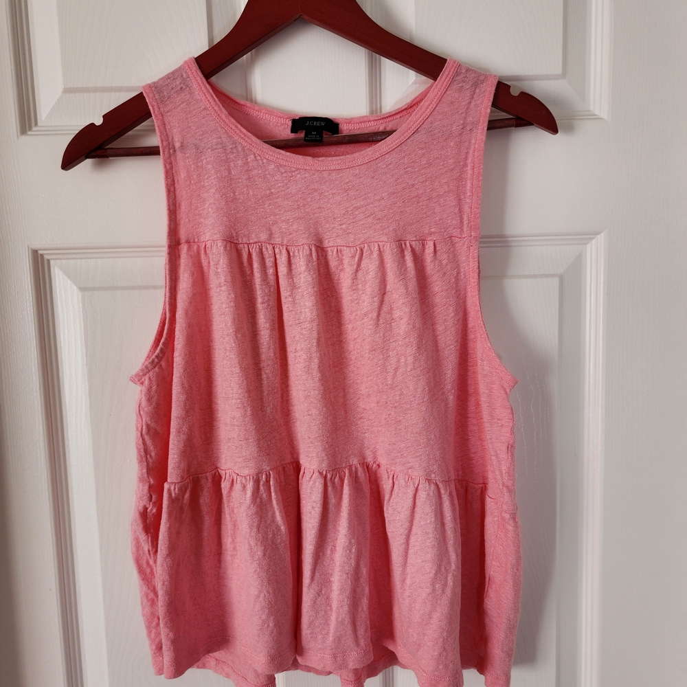 J. Crew Pink Sleeveless Tiered Tank Top